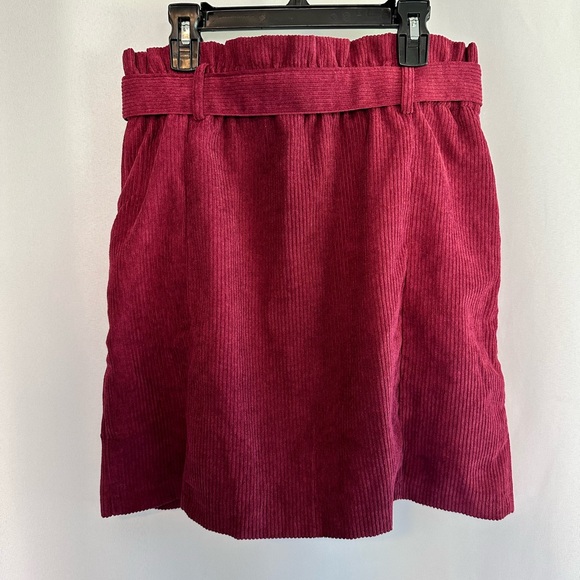 Womens Ribbed Paperbag Mini Skirt - Picture 2 of 5